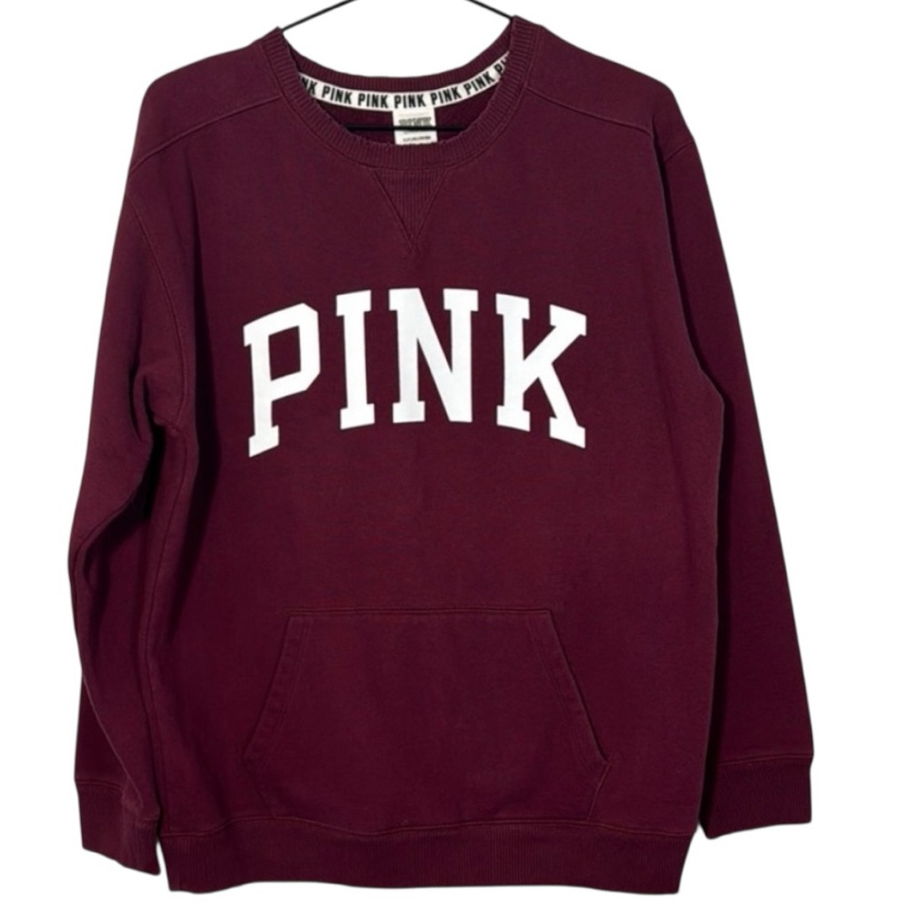 PINK Victoria's Secret‎ Sweatshirt Burgundy Crewneck in Size S  GUC